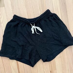 John Elliott Black Speckled Athletic Drawstring Shorts
